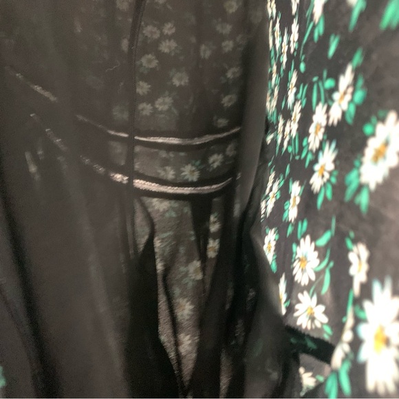 Intermix Long Midi Silk Deep VNeck Floral Dress Size 6 - Picture 8 of 15